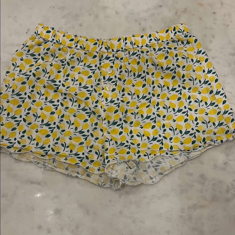 Floral Kids Shorts in Yellow and Green